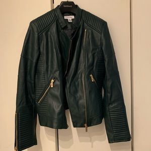 Calvin Klein Faux Green Leather Jacket